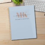 Modert Mocha Mousse Monogram Dusty Blue<br><div class="desc">Modert Mocha Mousse Monogram,   Dusty Blue Planner</div>