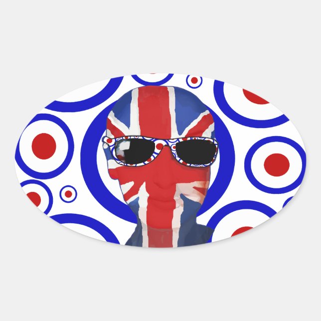 Modhead Retro sixties art Oval Stickers (Devant)