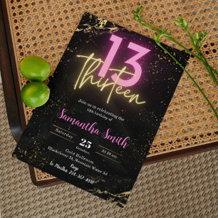 Modifiable Treize Anniversaire Fête Invitation