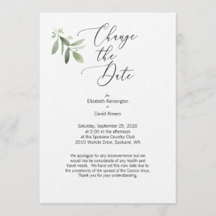 Modifier la carte de date - Corona Virus card