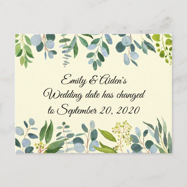 Modifier la carte postale de la date du mariage (Devant)