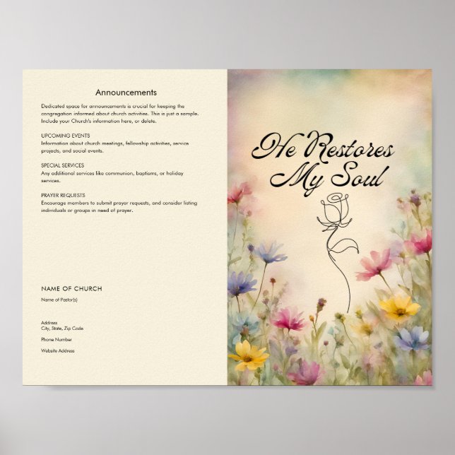 Modifier, Télécharger Affiche de bulletin d'église (Devant)