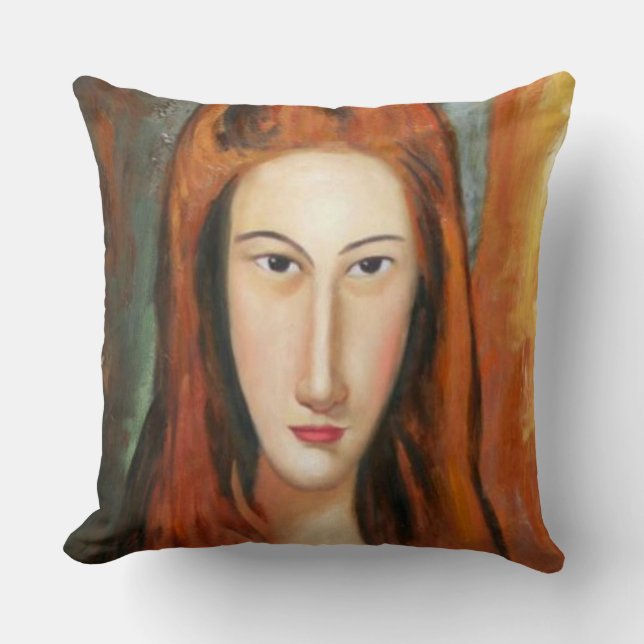 Modigliani - Portrait de Jeanne Hebuterne Coussin (Recto)