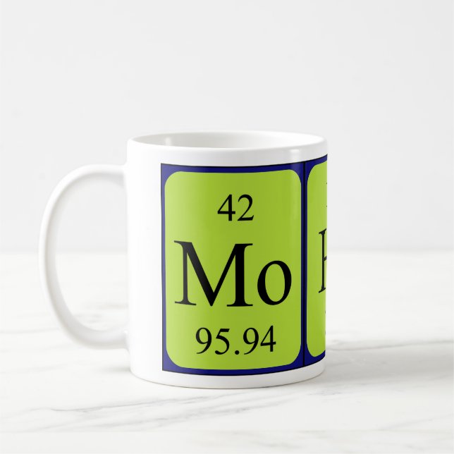 Mohsin nom de table périodique mug (Gauche)