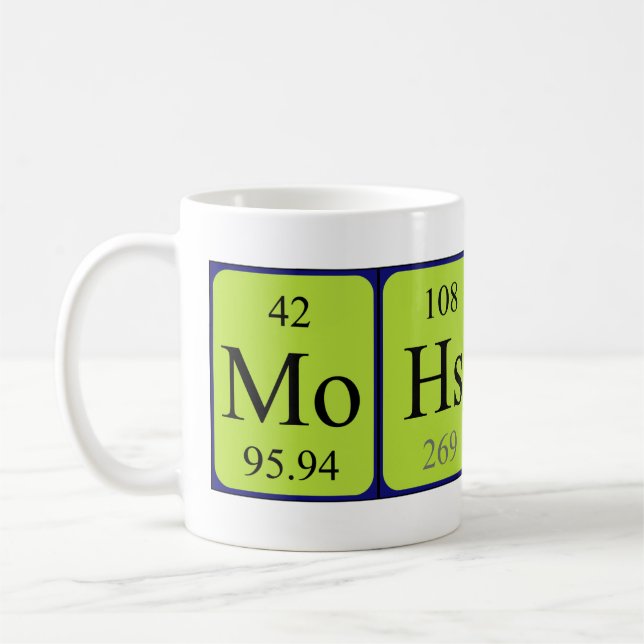 Mohsin nom de table périodique mug (Gauche)