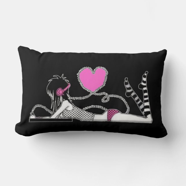 Moi et ma musique Coussin noir et blanc (Recto)