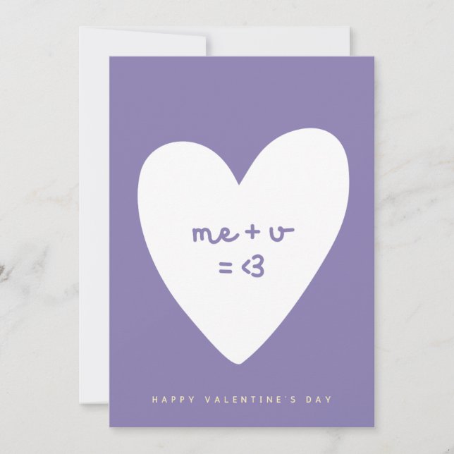 moi plus toi égale carte de la Saint-Valentin d'am (Devant)