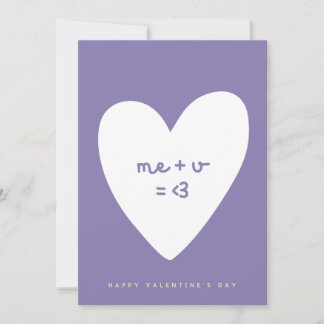 moi plus toi égale carte de la Saint-Valentin d'am