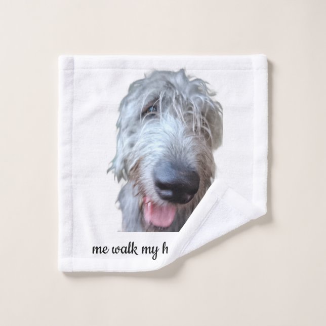 Moi promène mon Hooooouman serviette de lavage pou (Gant de toilette)