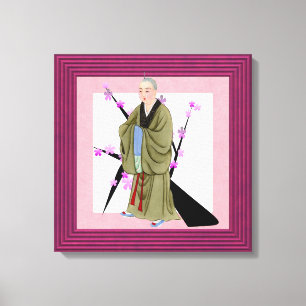 Moine bouddhiste toile étirée