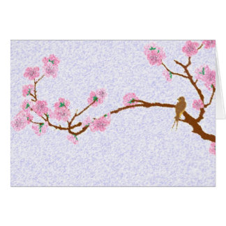 Moineau sur l'arbre 5 - carte