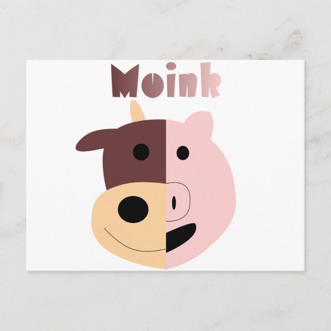 Moink : Carte postale de vache caricaturale et de  (Devant)