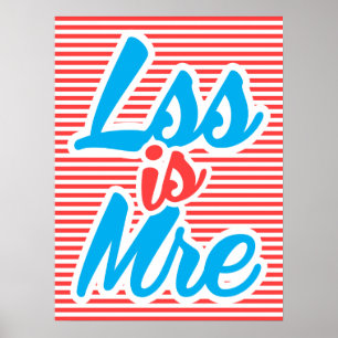 Moins c'est plus, moins c'est plus, affiche de typ