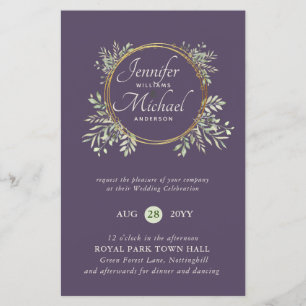 MOINS CHER Faire-part de mariage Verdure Wreath BU