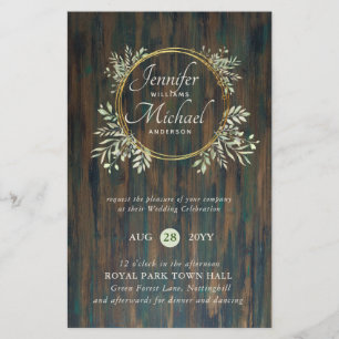 MOINS CHER Faire-part de mariage Verdure Wreath BU