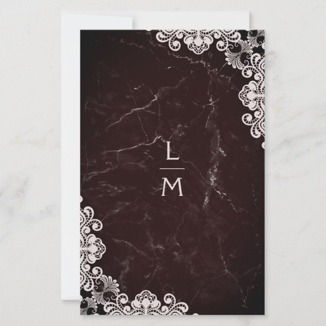 Moins cher Lace effet Classic Initiales Mariage (Devant)