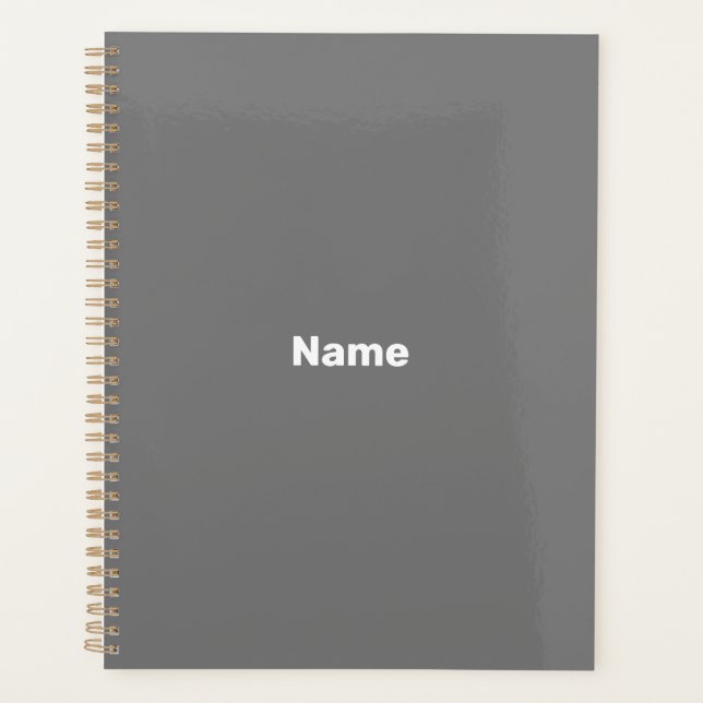 Moins gris nom personnalisé texte année monogramme (Devant)