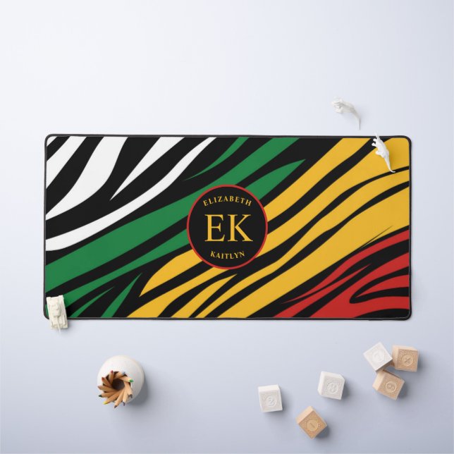Mois de l'histoire des Noirs Monogramme Rouge Vert (Tableau pour enfants)