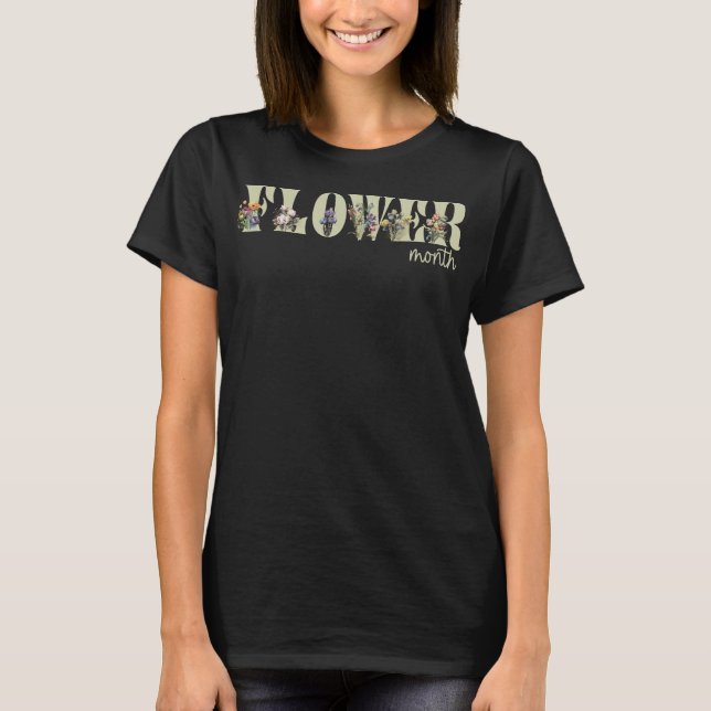 Mois des fleurs en T-shirt (Devant)