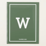 Mois initial vert simple<br><div class="desc">Un design simple avec la couleur arrière - plan verte et votre monogramme initial personnalisé positionné au centre. Un beau design minimaliste, idéal pour tous. Un cadeau d'anniversaire idéal, un décor de fête, un décor de maison, des papeteries de bureau, un cadeau de Noël ou un cadeau pour toute autre...</div>