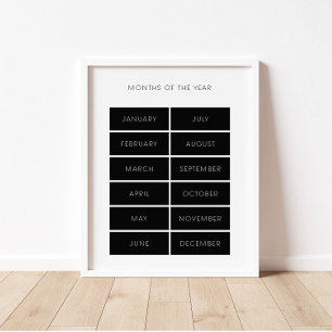 Mois noirs de l'année affiche éducative