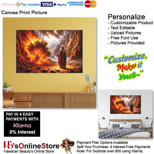 Moïse brûler la toile Bush Imprimer l'image 2 (Moses Burning Bush God Speaks Canvas Print Picture 2.)