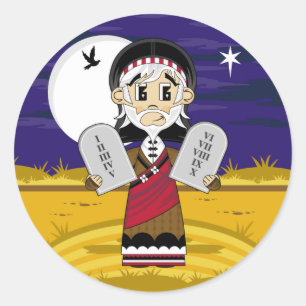 Moïse et autocollant de Dix commandements