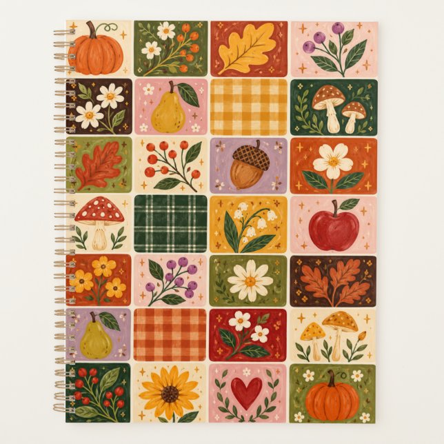 Moisson d'Automne Motif Patchwork Floral – Rustiqu (Devant)