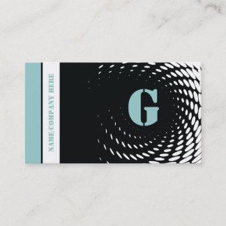 Moitié monogramme noir bleu cartes de visite