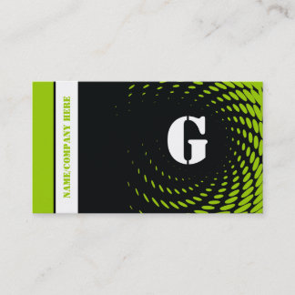 Moitié monogramme noir vert cartes de visite