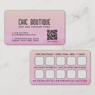 Moitié rose QR Code Carte de visite de récompense