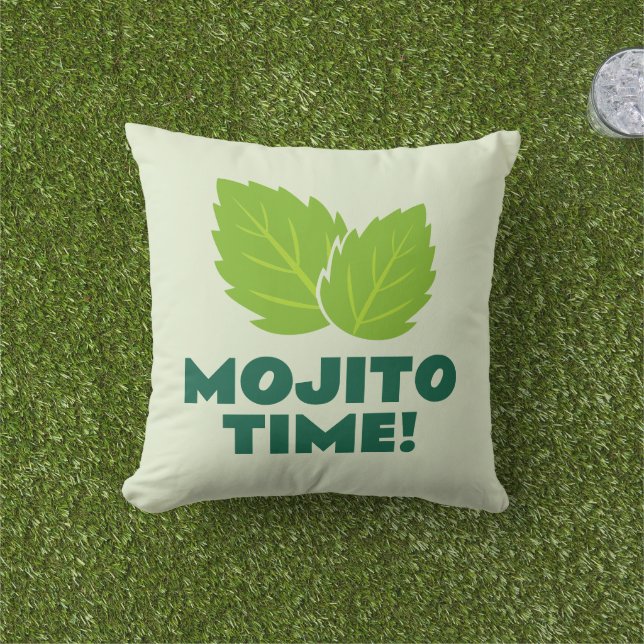 Mojito Time ! coussin extérieur amusant pour amate (Herbe)