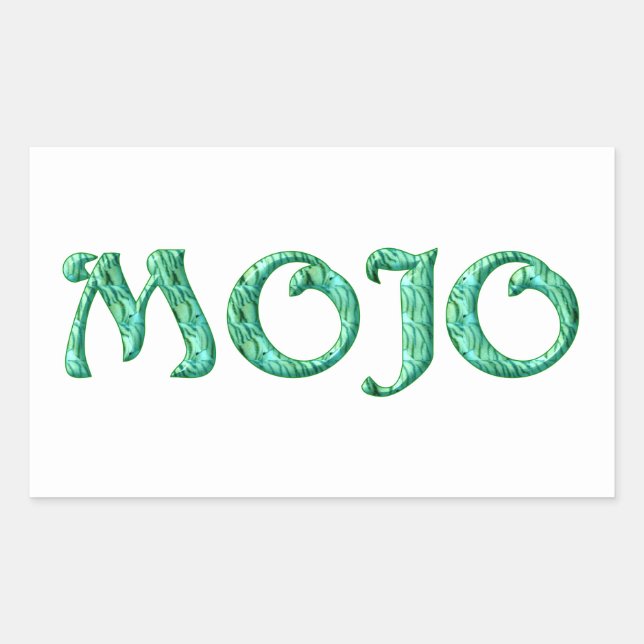 Mojo blanc rectangle stickers (Devant)