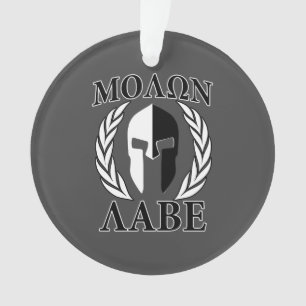 Molon Labe Laurels en Masque Spartiate Noir & Blan