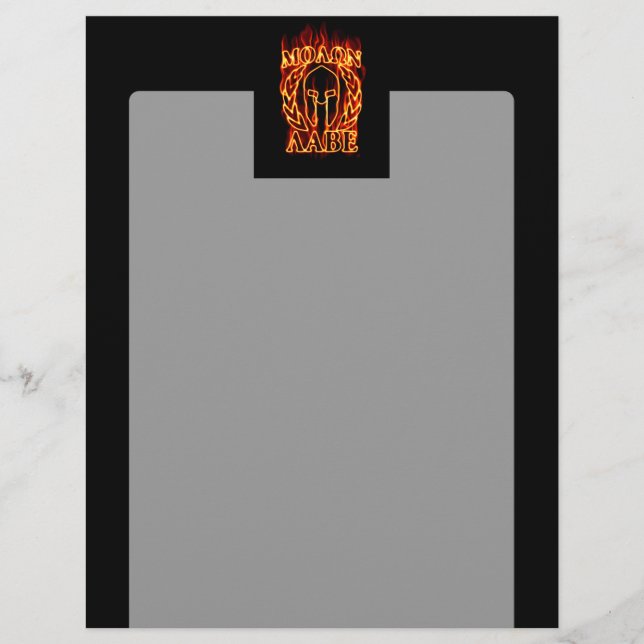 Molon Labe Laurels guerrier spartiate en feu (Devant)