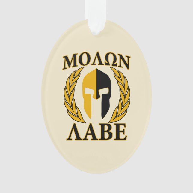 Molon Labe Spartan Helmet Laurels Warm Beige (devant)