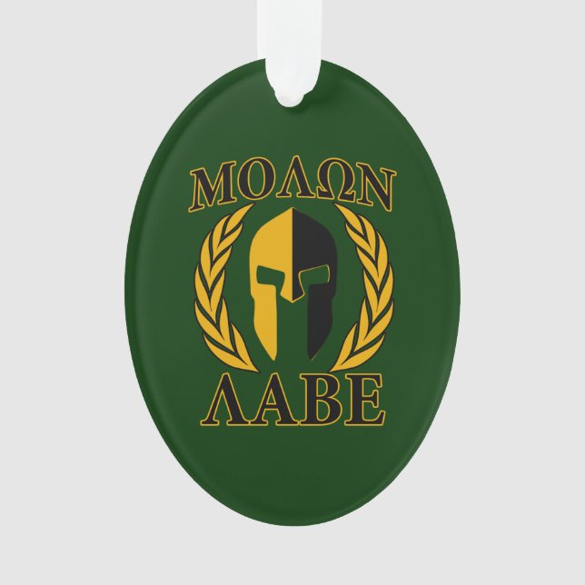 Molon Labe Spartan Mask Laurels sur Green (devant)