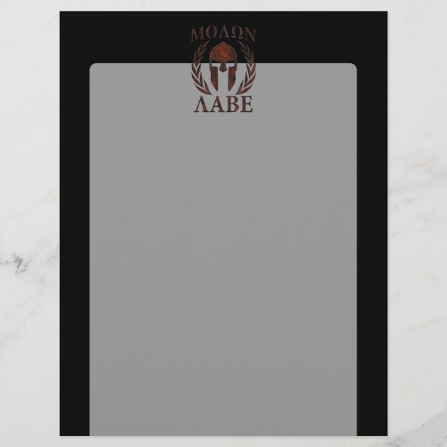 Molon Labe Spartan Warrier Laurels en fer Masque (Devant)