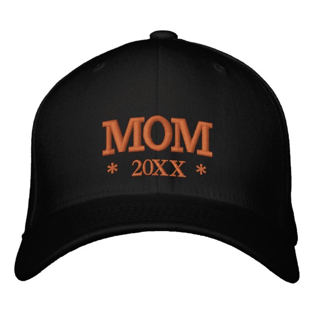 MOM 20XX brodé baseball casquette or / blanc (Devant)
