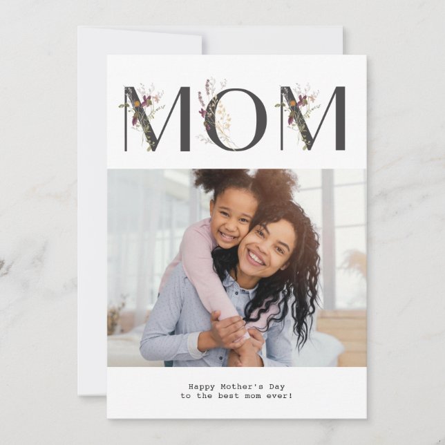 MOM | carte de jour de mère heureuse moderne (Devant)