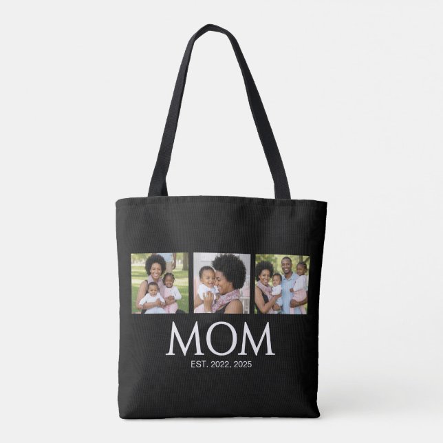 Mom Established Caps Black 3 Photo Tote Bag (Dos)