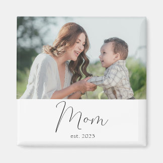 Mom Established Photo Gift Magnet