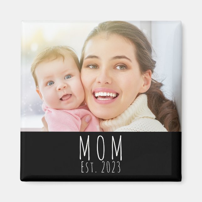 Mom Established Photo Gift Magnet (Devant)