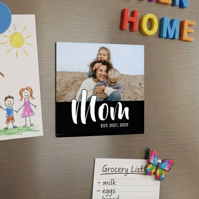 Mom Established Photo Mother's Day Magnet (Mom Established Photo Magnet Mother's Day Gift)