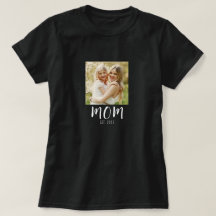 Mom Established Script Photo T-Shirt