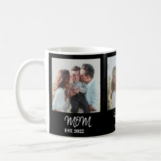 Mom Established, White Script, 3-Photo Coffee Mug