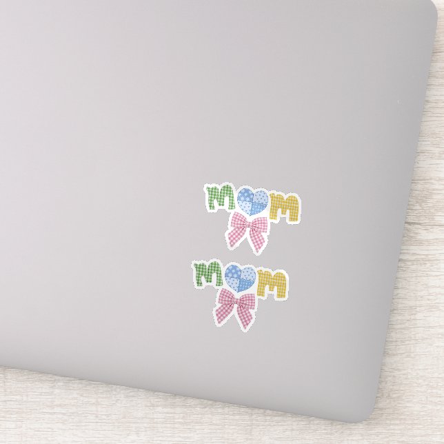 Mom Patchwork Mother's Day Die Cut Vinyl Stickers (Détail)