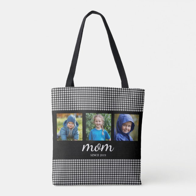Mom Three Photo Tote Bag (Dos)