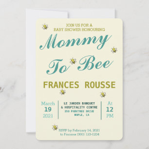 MOM TO BEE CUT BABY SHOWER INVITATION