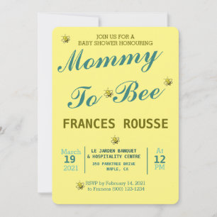 MOM TO BEE CUT BABY SHOWER INVITATION